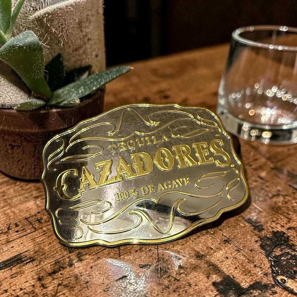Cazadores Gold and Silver Metal Belt Buckle
